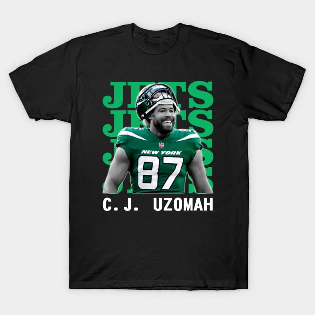 New York Jets C.J. Uzomah 87 T-Shirt by Thejockandnerd